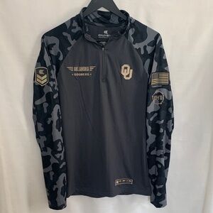 Colosseum Camo University of Oklahoma Long Sleeve Quarter-Zip Shirt